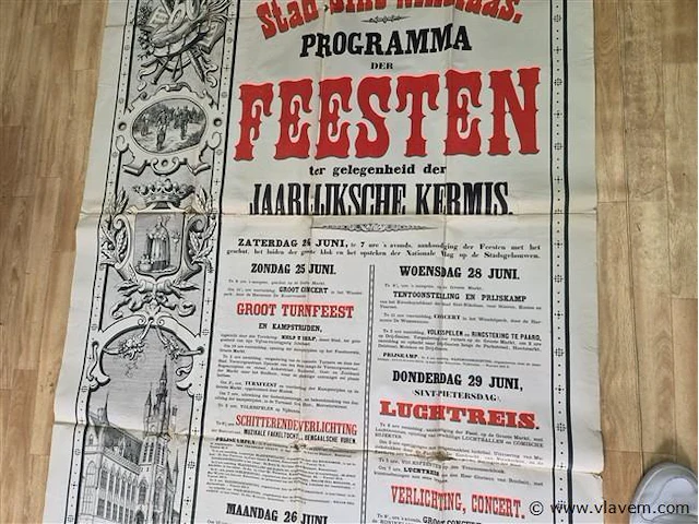 Antieke affiche uit 1899 - afbeelding 6 van  8