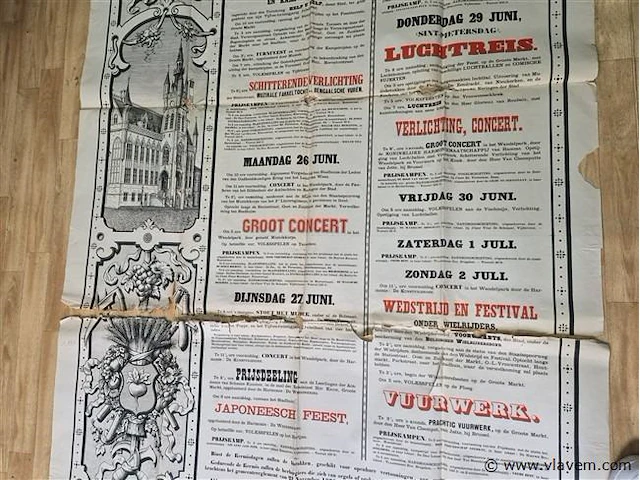 Antieke affiche uit 1899 - afbeelding 5 van  8