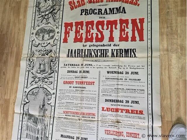 Antieke affiche uit 1899 - afbeelding 6 van  8