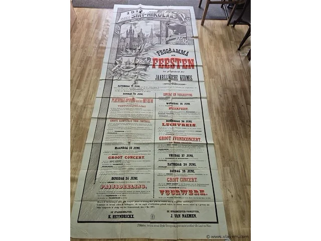 Antieke affiche uit 1913 - afbeelding 1 van  8