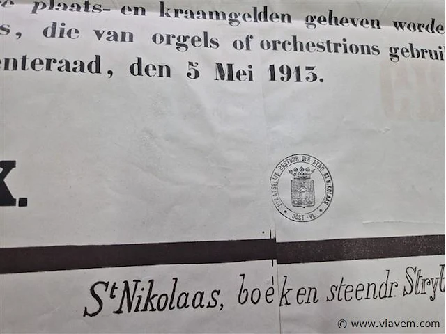 Antieke affiche uit 1913 - afbeelding 7 van  8