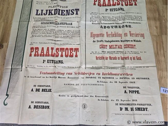 Antieke affiche uit 1919 - afbeelding 2 van  7