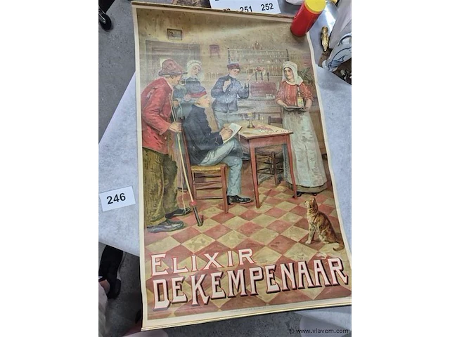 Antieke affiche - afbeelding 1 van  3