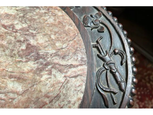 Antieke afgeronde oosterse bijzettafel - afbeelding 3 van  8