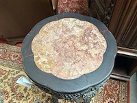 Antieke afgeronde oosterse bijzettafel - afbeelding 2 van  7