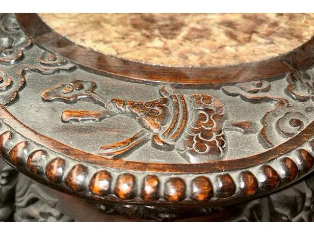 Antieke afgeronde oosterse tafel - afbeelding 3 van  6