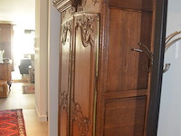 Antieke eiken halkast met 2 deuren ca. 2,20 m hoog en ca. 1,30 m breed - afbeelding 8 van  11