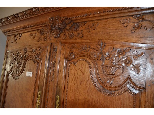 Antieke eiken halkast met 2 deuren ca. 2,20 m hoog en ca. 1,30 m breed - afbeelding 2 van  11