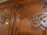 Antieke eiken halkast met 2 deuren ca. 2,20 m hoog en ca. 1,30 m breed - afbeelding 2 van  11