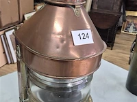 Antieke grote scheepslamp koper - afbeelding 1 van  3