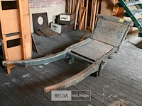 Antieke houten kruiwagen - afbeelding 3 van  6