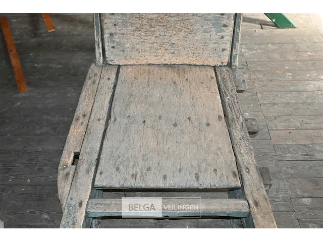 Antieke houten kruiwagen - afbeelding 5 van  6