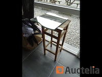 Antieke houten kruk, 4 lijmspiegels - afbeelding 1 van  4
