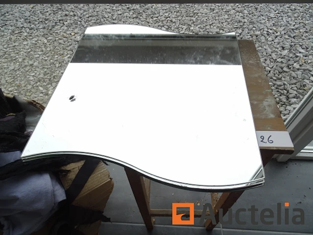 Antieke houten kruk, 4 lijmspiegels - afbeelding 2 van  4