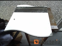 Antieke houten kruk, 4 lijmspiegels - afbeelding 2 van  4