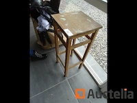 Antieke houten kruk, 4 lijmspiegels - afbeelding 3 van  4
