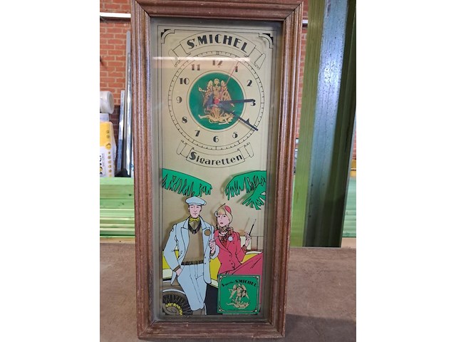 Antieke klok st michel ( h 530 mm b 240 mm - afbeelding 1 van  4