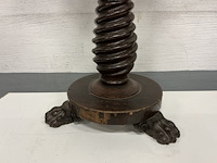 Antieke pianostoel: barlay twist met 3 dierenpoten (verstelbaar) - afbeelding 3 van  3