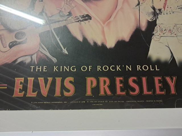 Antieke poster elvis presley 920mm op 640mm met kader - afbeelding 2 van  4