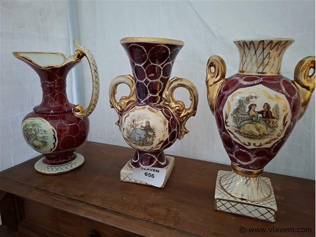 Antieke schouwgarnituur - afbeelding 1 van  1