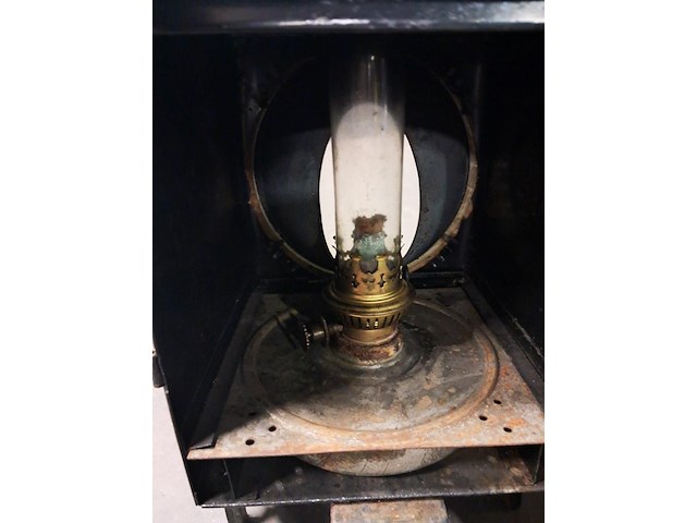 Antieke spoorweglamp petrolium metaal jaren 1960 - afbeelding 4 van  6