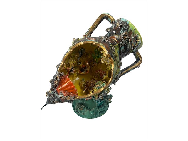 Antieke vaas/lamp - vallauris - afbeelding 1 van  5