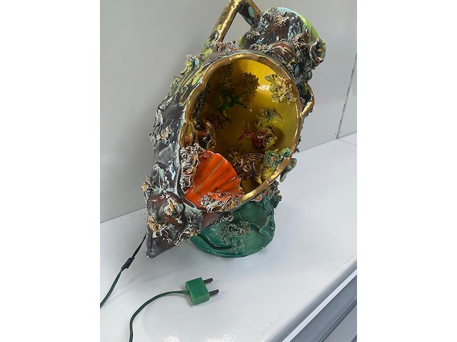 Antieke vaas/lamp - vallauris - afbeelding 4 van  5