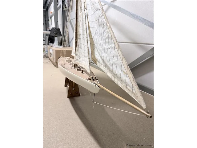 Antieke zeilboot - plm. 140cm lang - afbeelding 4 van  5