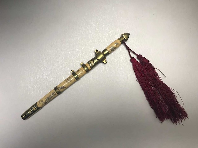 Antique 19th century miniature chinese jian sword - afbeelding 7 van  11