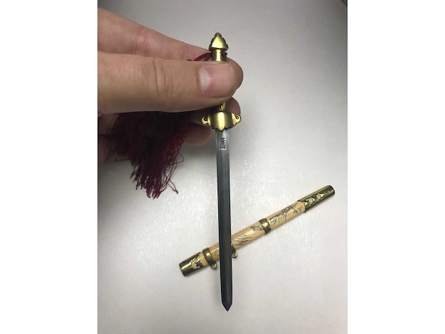 Antique 19th century miniature chinese jian sword - afbeelding 4 van  11