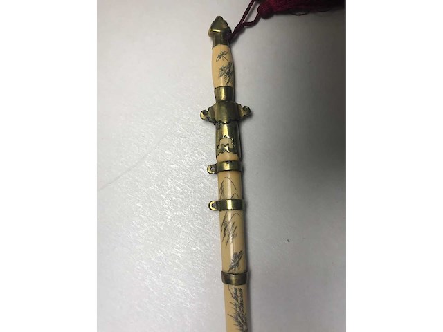 Antique 19th century miniature chinese jian sword - afbeelding 11 van  11