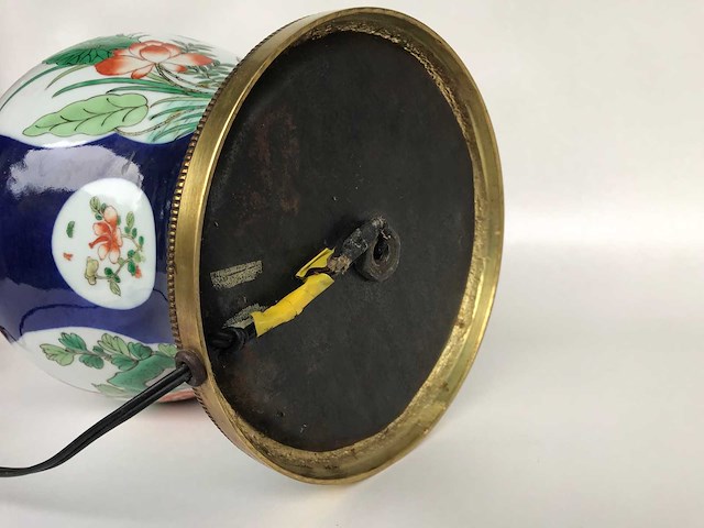 Antique chinese powder blue baluster vase. kangxi marked. - afbeelding 5 van  36