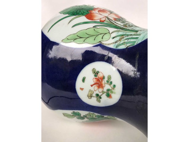 Antique chinese powder blue baluster vase. kangxi marked. - afbeelding 6 van  36