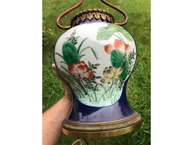 Antique chinese powder blue baluster vase. kangxi marked. - afbeelding 7 van  36