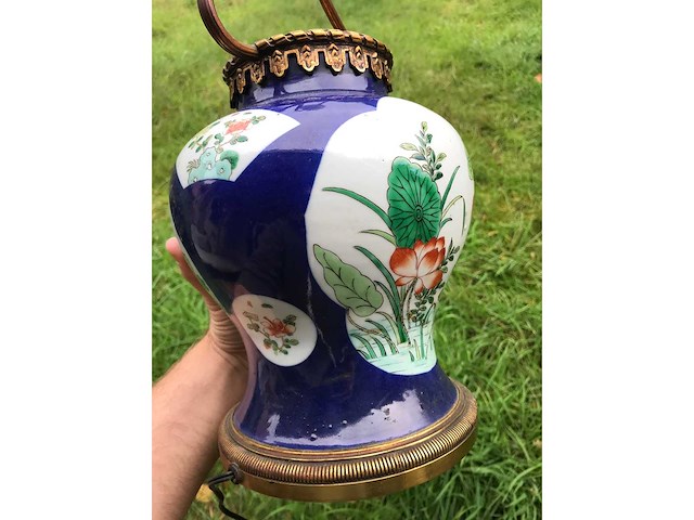 Antique chinese powder blue baluster vase. kangxi marked. - afbeelding 9 van  36