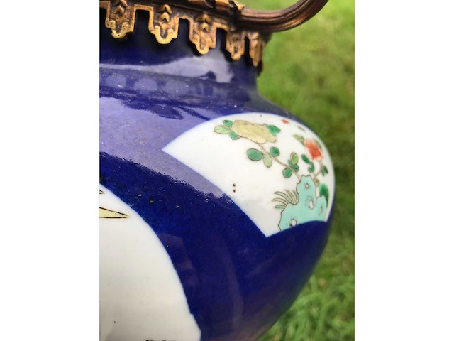 Antique chinese powder blue baluster vase. kangxi marked. - afbeelding 10 van  36