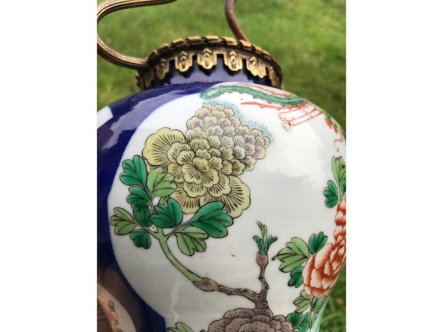 Antique chinese powder blue baluster vase. kangxi marked. - afbeelding 14 van  36