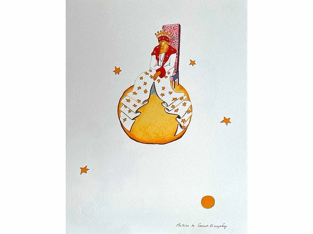 Antoine de saint exupery - le petit prince - litho - afbeelding 1 van  5