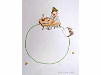 Antoine de saint exupery - le petit prince - litho - afbeelding 1 van  4