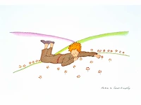 Antoine de saint exupery - le petit prince - litho - afbeelding 1 van  4