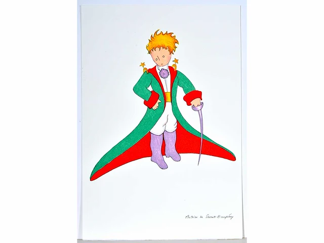Antoine de saint exupery - le petit prince - litho - afbeelding 2 van  4