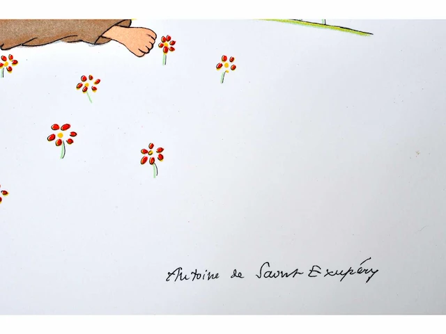 Antoine de saint exupery - le petit prince - litho - afbeelding 3 van  4