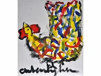 Anton heyboer - kip - acryl op papier - afbeelding 1 van  6