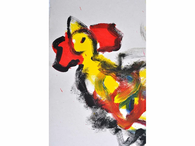 Anton heyboer - kip - acryl op papier - afbeelding 4 van  6