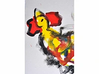 Anton heyboer - kip - acryl op papier - afbeelding 4 van  6
