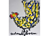 Anton heyboer - kip - acryl op papier