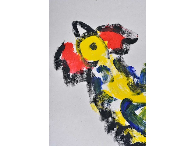 Anton heyboer - kip - acryl op papier - afbeelding 4 van  6