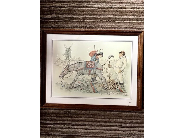 Anton pieck ezeltje strekje h:35x45cm - afbeelding 1 van  2