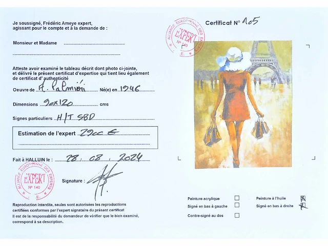 Antonio palmieri (1946) – shopping girl in paris - olie op doek - afbeelding 2 van  10