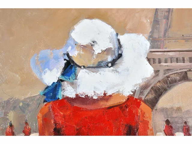 Antonio palmieri (1946) – shopping girl in paris - olie op doek - afbeelding 5 van  10